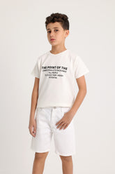 Classic  Boy White Short